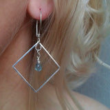 Sterling silver and blue apatite earrings.
