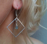 Sterling silver and blue apatite earrings.