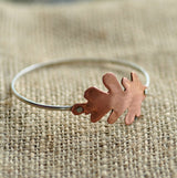 Copper oak leaf bangle