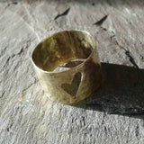 Beaten brass thumb ring
