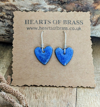 Enamel heart earrings. ( various colours )