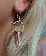 Sterling silver and copper droplet earrings
