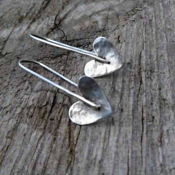 Sterling silver heart drop earrings