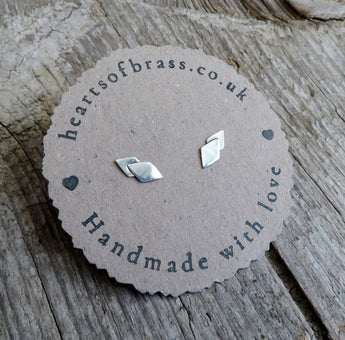 Sterling silver double diamond studs