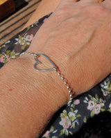 Sterling silver heart bracelet