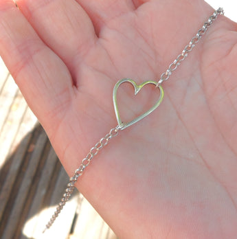 Sterling silver heart bracelet